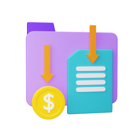 Save Accounting Files 3D Icon