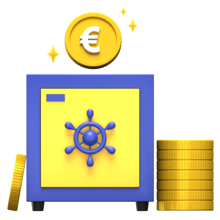 Save deposit box with Euro 3D Illustration