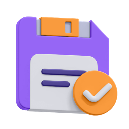 Save Disk Successful  3D Icon