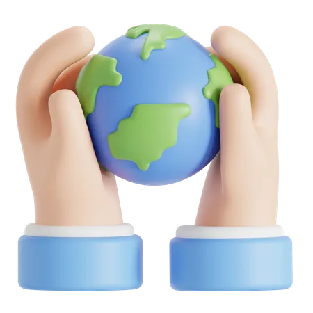 Save Earth With Our Hands 3D Icon