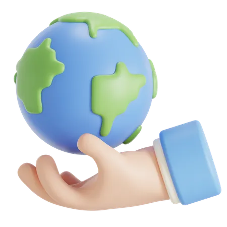 Save Earth With Our Hands 3D Icon
