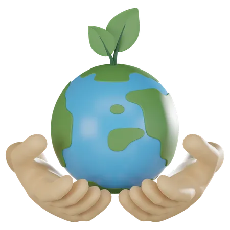Environmental Consciousness Of A Save Earth Icon Perfect For Conveying Essence Of Global Conservation And Sustainability 3 D Render Illustration 3D Icon