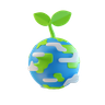 3d save earth logo