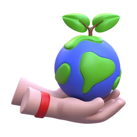 3 D Rendering Save Earth Icon 3D Icon