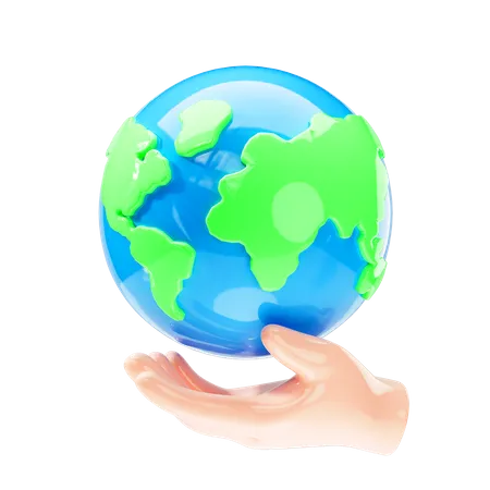 Earth In Hand Earth Day Environment Conservation 3 D Icon 3D Icon