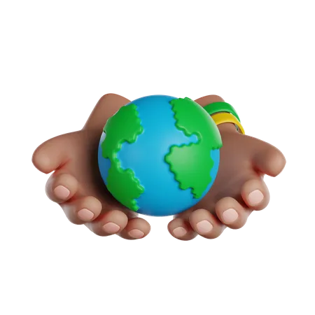 International Volunteer Day Volunteer Hands Hold The Earth 3 D Render Icon 3D Icon