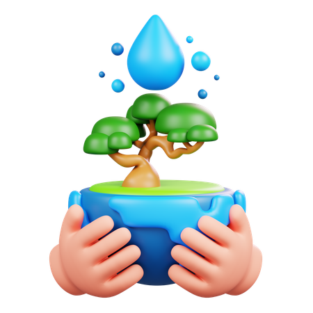Save Earth And Water  3D Icon