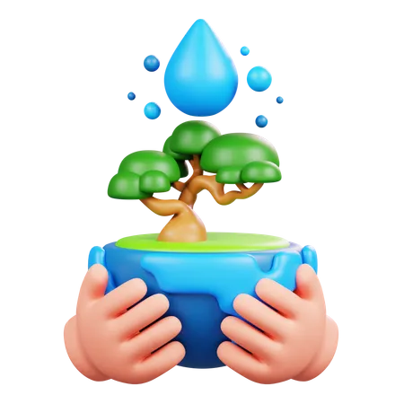 Save Earth And Water  3D Icon