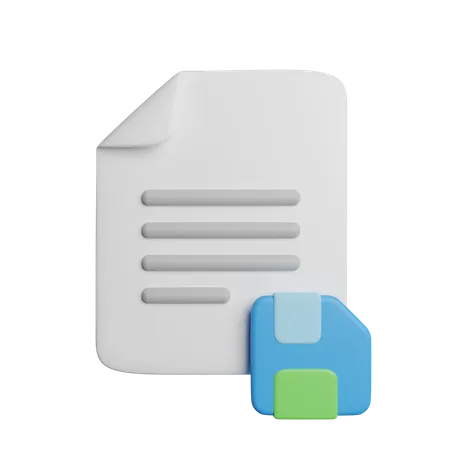 Save File Document 3D Icon