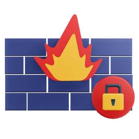 3 D Save Firewall Icon With Transparent Background 3D Icon