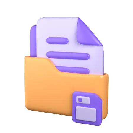 3 D Save Folder Icon 3D Icon