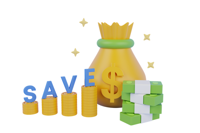 Save Money 3D Illustration