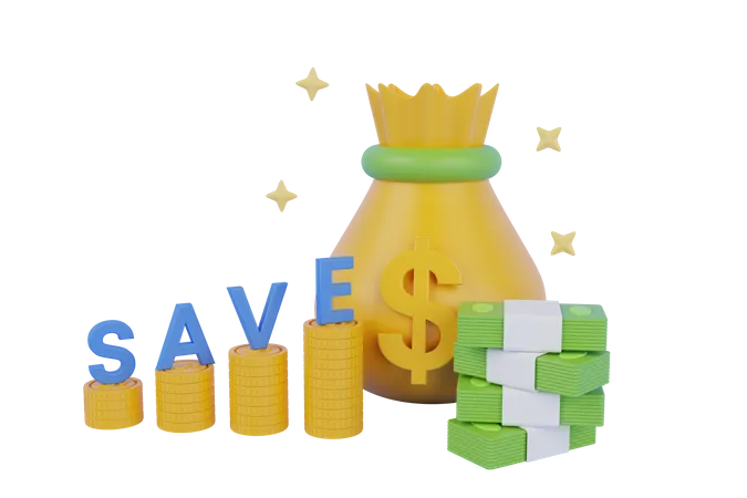 Save Money  3D Illustration