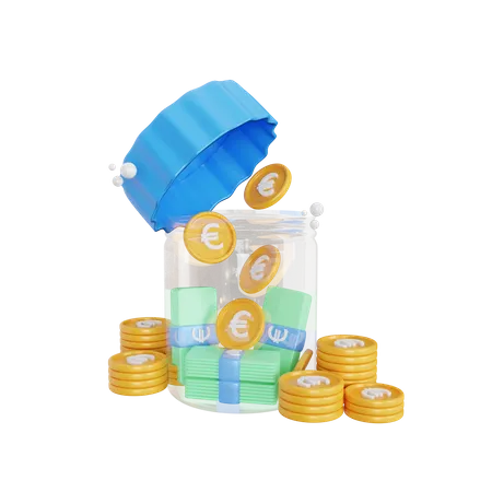 3 D Euro Save Money Icon Illustration Object 3D Icon