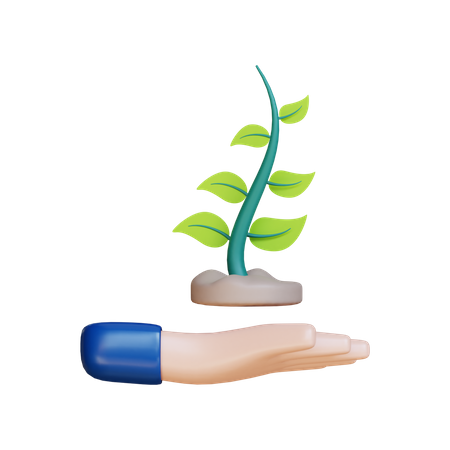 Save Plant  3D Illustration