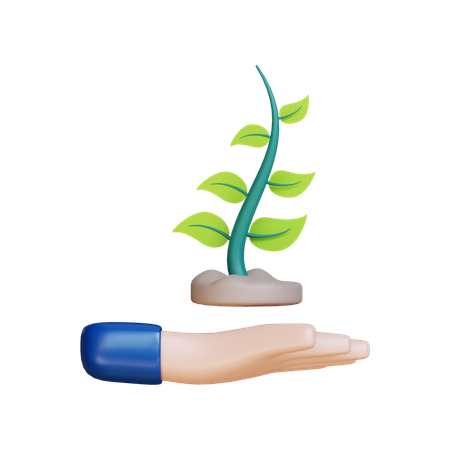 Save Plant 3D Illustration