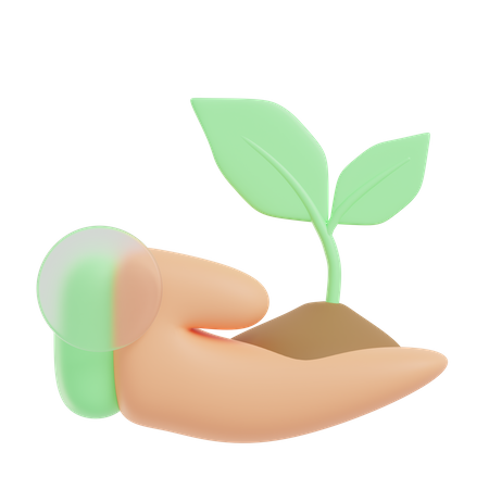 Save Plant 3D Illustration
