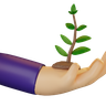 holding plants 3d logo