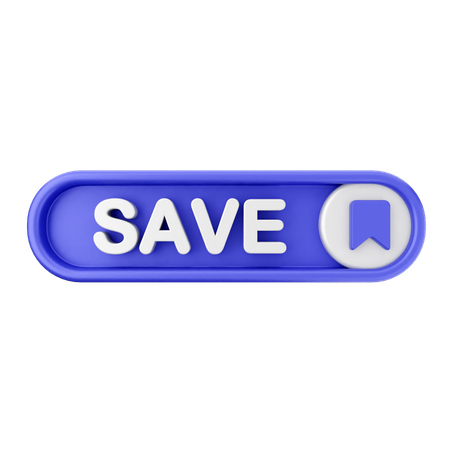 Save Text Button  3D Icon