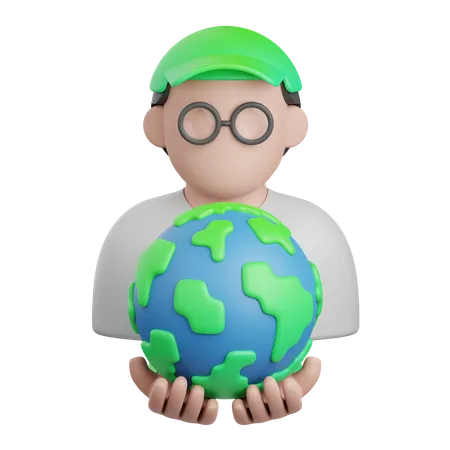 Save The Earth  3D Icon