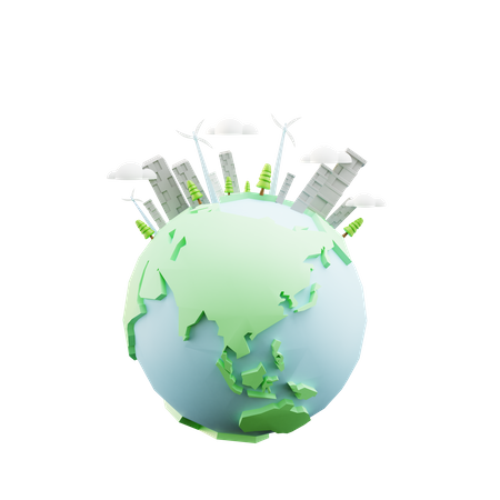 Save the earth  3D Illustration