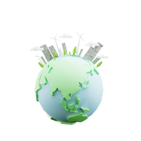 Save the earth 3D Illustration