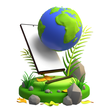 Save The Earth Mobile Mockup  3D Icon