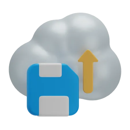 Save To Cloud 3 D Data Storage 3D Icon