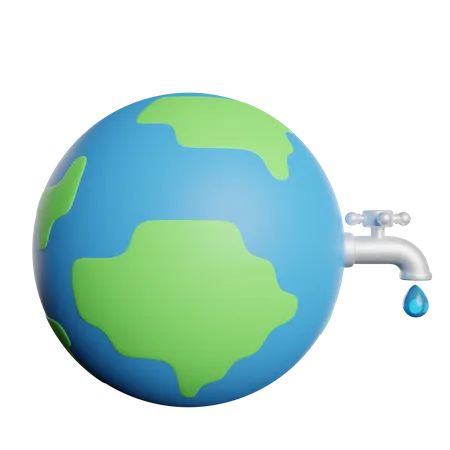 Save Water World 3D Icon