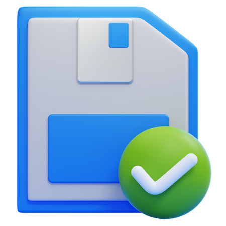 Save With A Checkmark  3D Icon