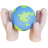 3d save earth with hand logo