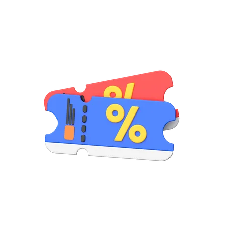 Saving coupons depends on buying percentage.  3D Icon