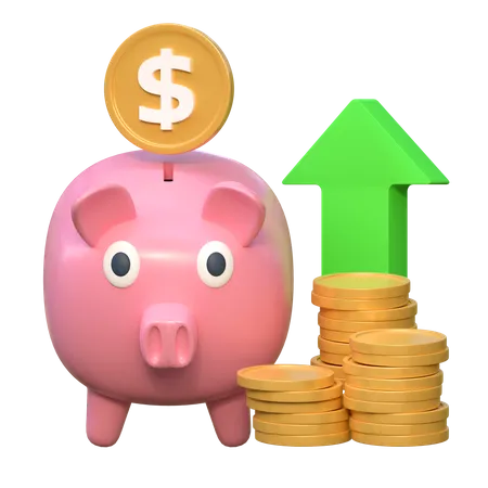Saving Coin In Piggybank Investment Finance Icon 3 D Illustration 3D Icon