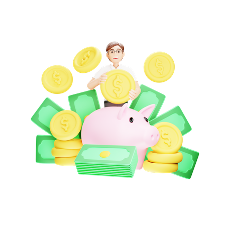 Saving Money  3D Illustration