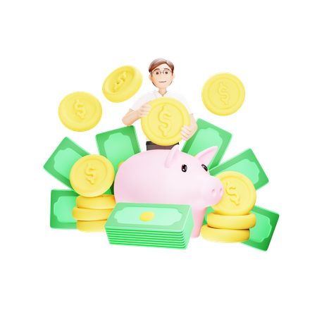 Saving Money  3D Icon