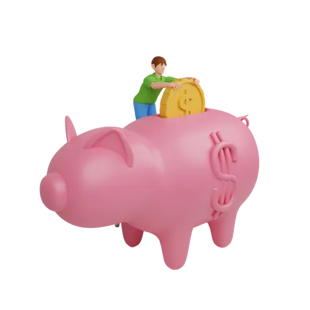 Saving money  3D Illustration