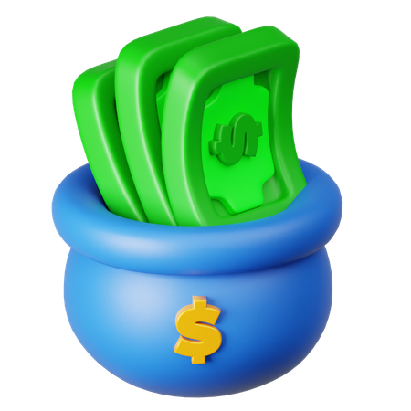 Saving Money Bag  3D Icon