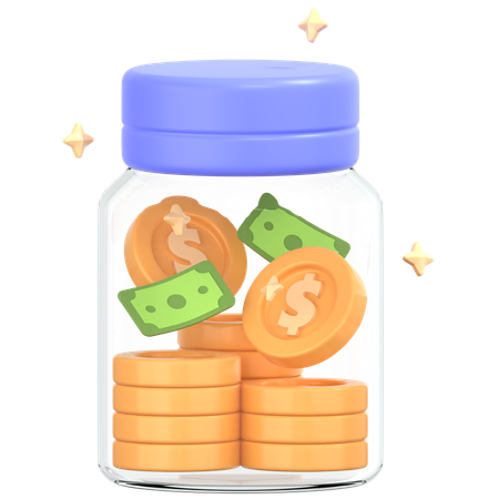 Saving Money Jar  3D Icon