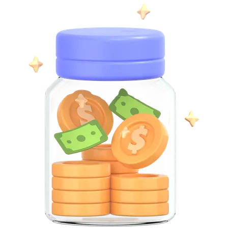 Saving Money Jar  3D Icon