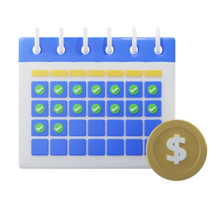 Savings calendar  3D Icon