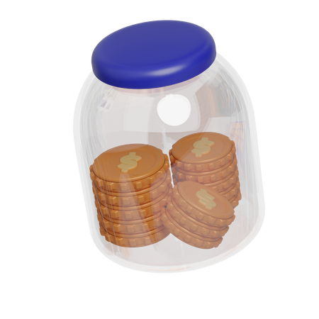 Savings Jar Coin Concept  3D Icon