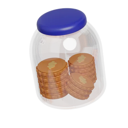 Savings Jar Coin Concept  3D Icon