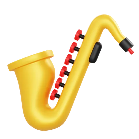Saxofón  3D Illustration