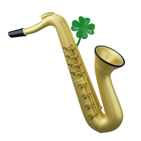 Saxofone com trevo  3D Icon