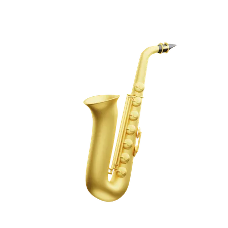 3 D Music Icons Illustration Saxophone 3D Icon