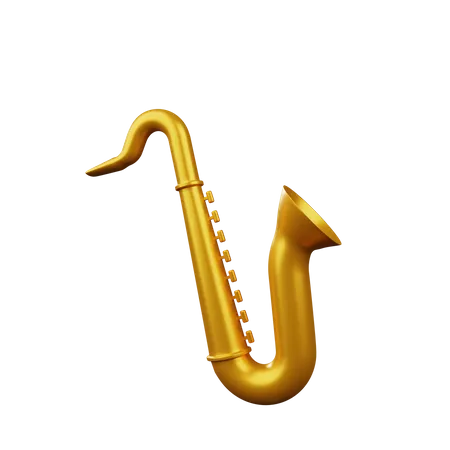 3 D Illustration Of Simple Object Musical Instrument Saxophone 3D Illustration