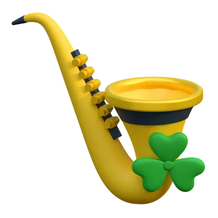Saxophone Icon 3 D Saint Patricks Day Holiday Music Instrument Illustration 3D Icon