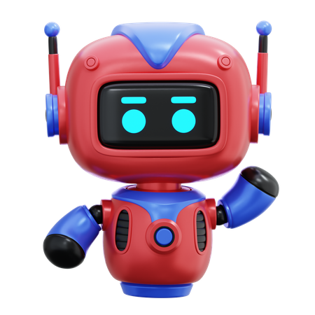 Say Hi Robot  3D Illustration
