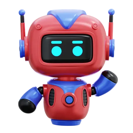 Say Hi Robot  3D Illustration