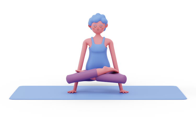 Scale Yoga Pose 3D Illustration